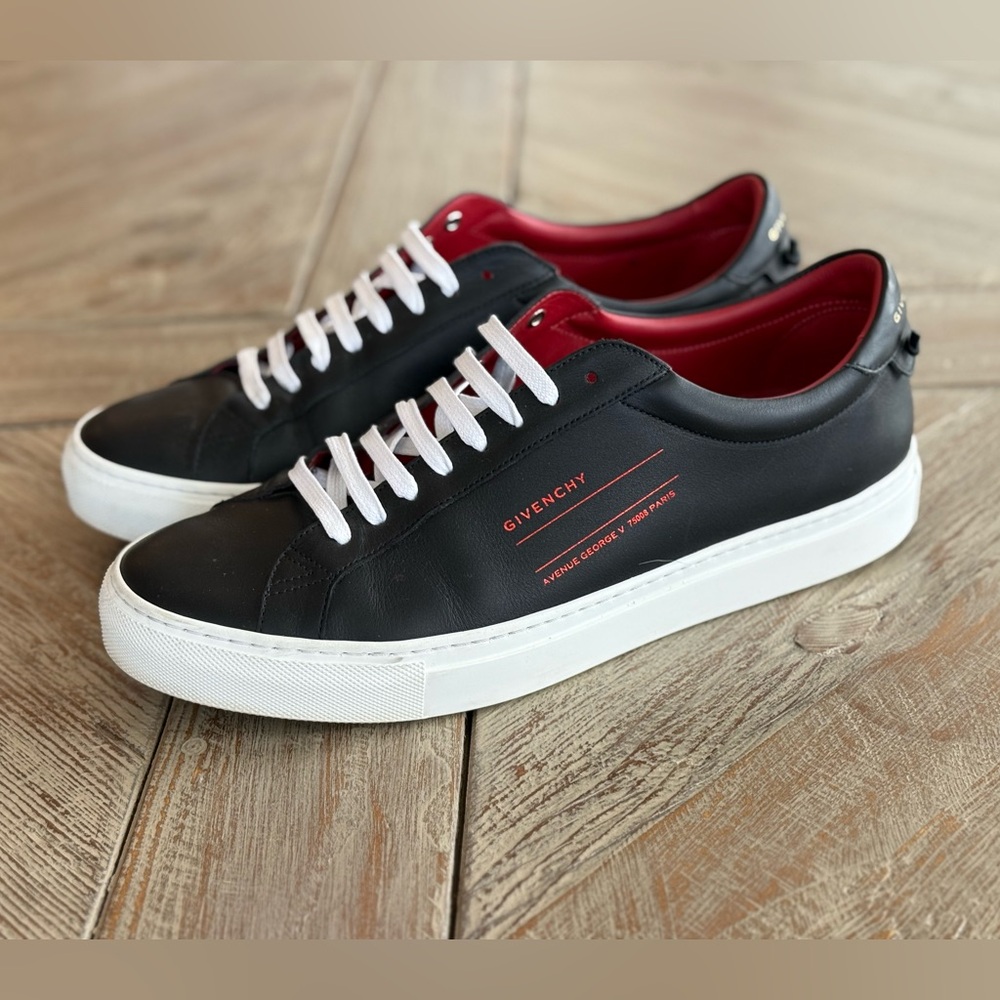 Givenchy Black and Red Loafers with Striking Design